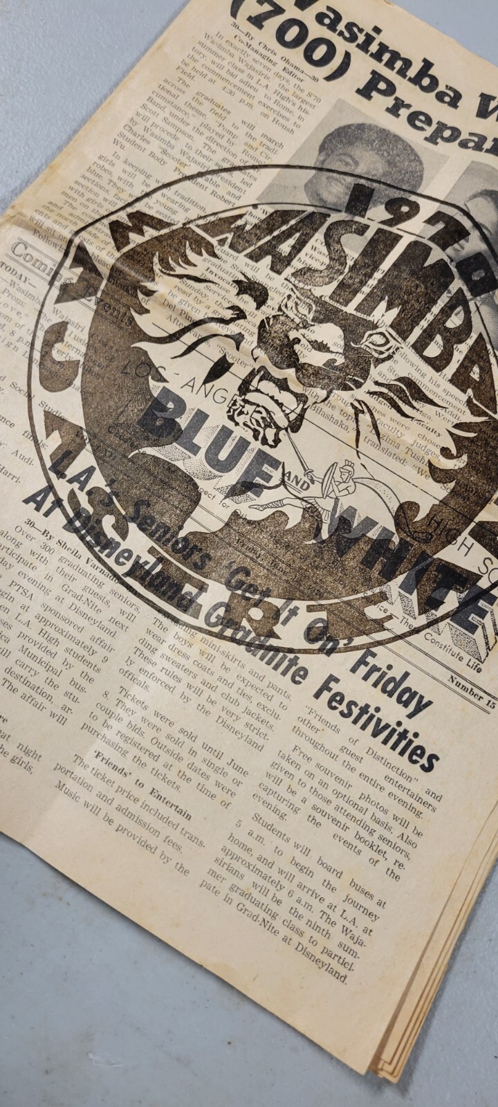 Vintage Rare 1970 LA High School Americana Wassimba Wajasiris Black Newspaper
