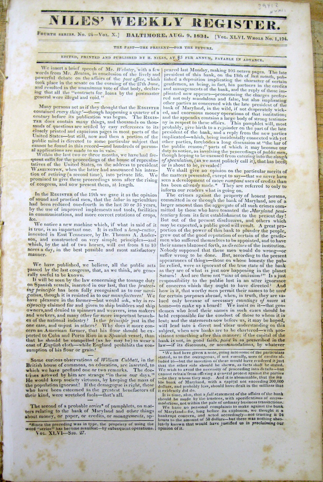 1834 newspaper w Detailed description DESIGN of the New CLASSIC HEAD Gold Coins