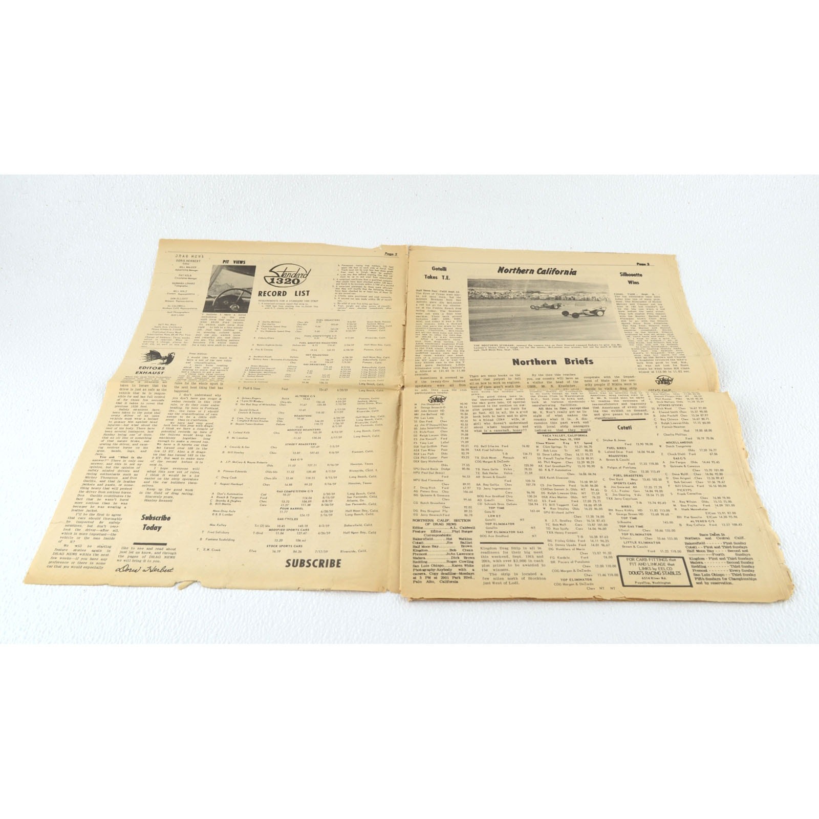 Drag News Sept 19 1959 Vol 5 No 25 125 MPH NHRA Drag Racing Newspaper