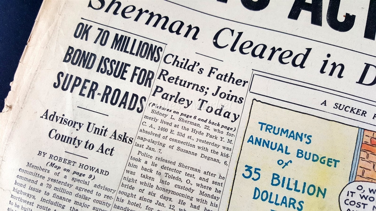 1946 Chicago Tribune Newspaper January 23, Meat Strike