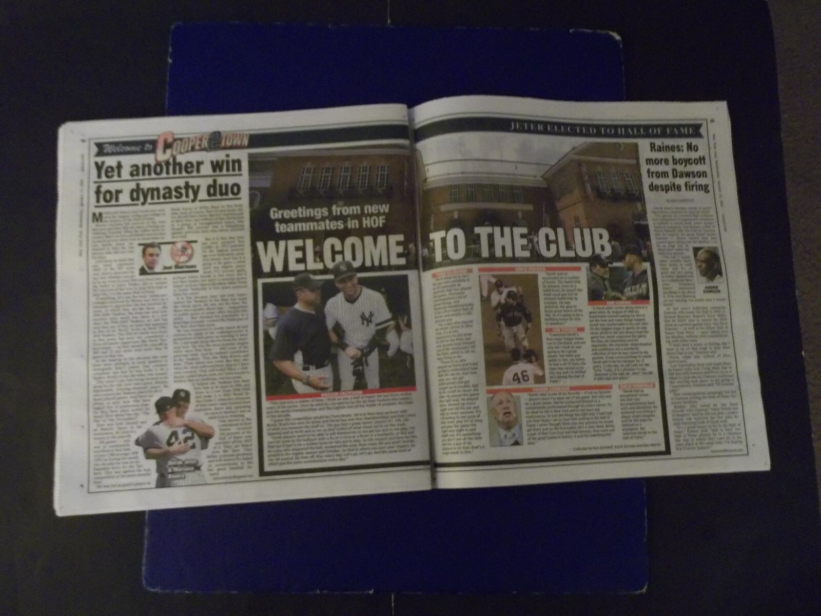 ‘DEREK JETER’ “HALL OF FAME 2020” NY POST 1/21/20 & 1/22/20