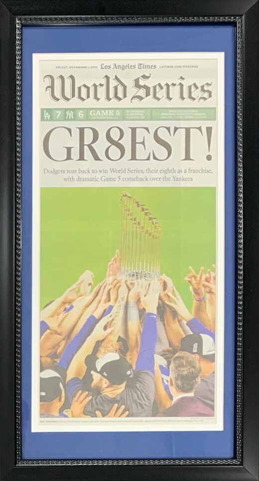 Los Angeles Dodgers 2024 World Series Times Original Baseball Framed Newspaper