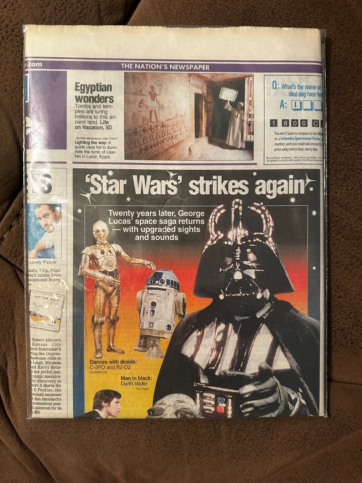 Star Wars: Special Edition – USA Today – January 31, 1997 Weekend Ed. section D
