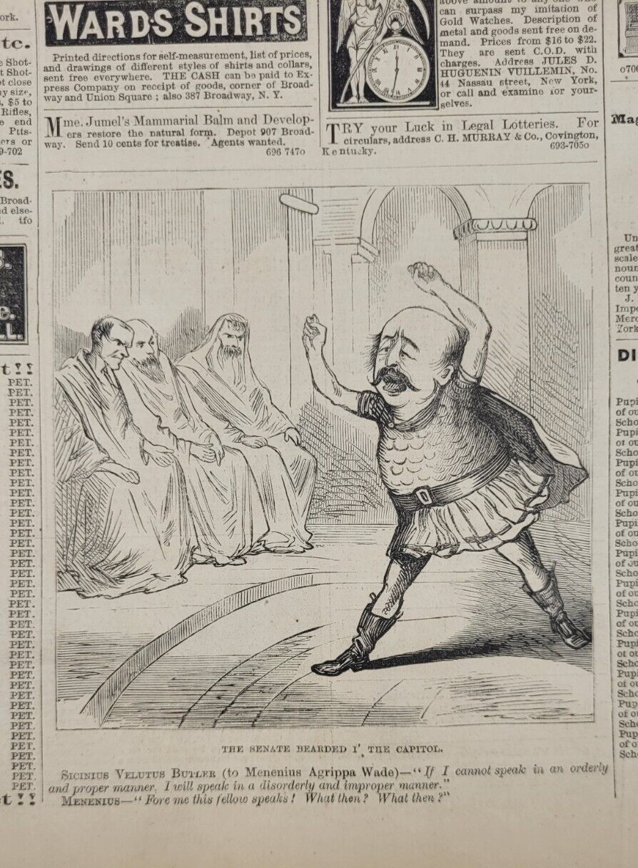 Frank Leslie’s 2/27/1869 Rutgers College / Booth Theater NYC / Grant’s Election