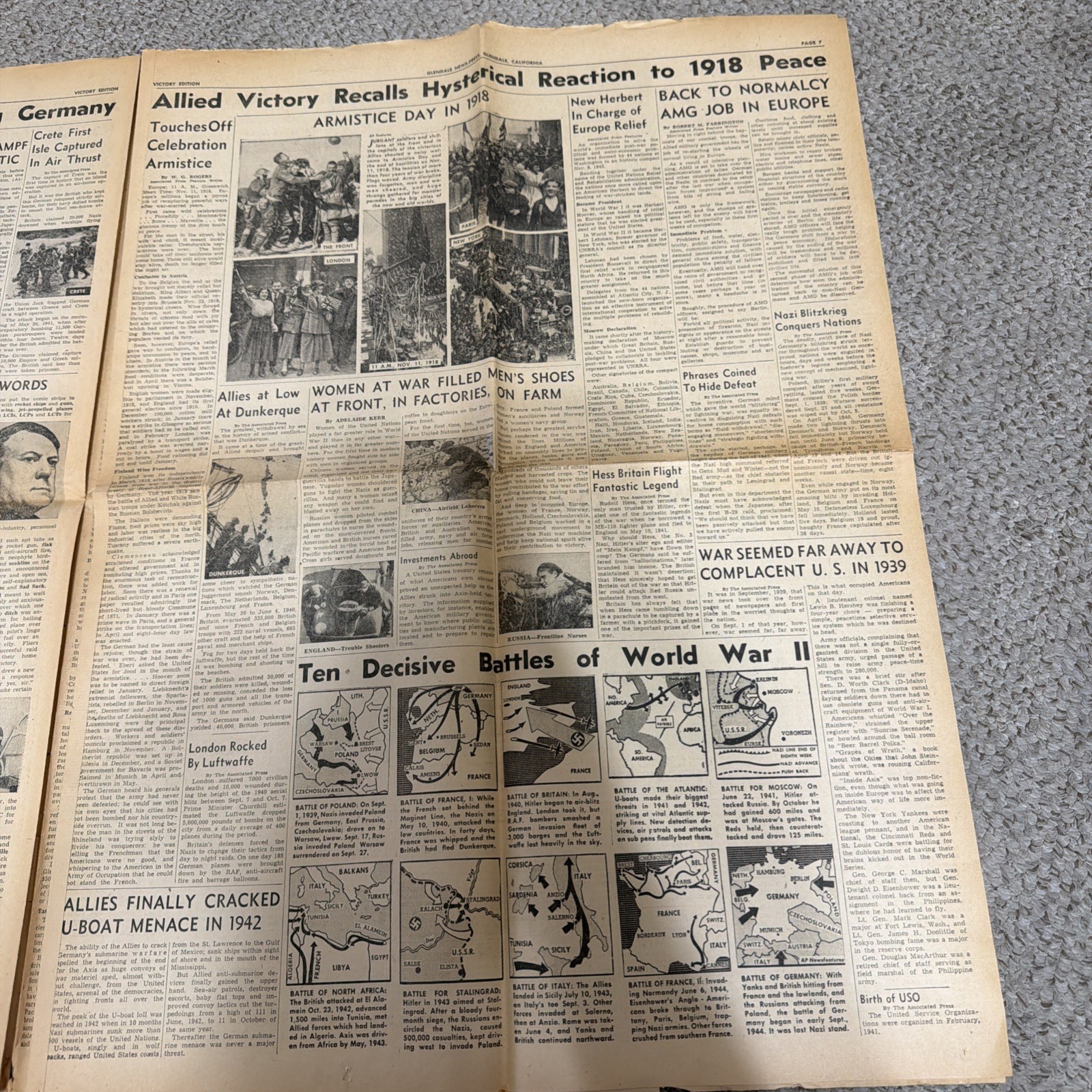 Glendale News-Press May 1945 Victory Extra War Ends in Europe