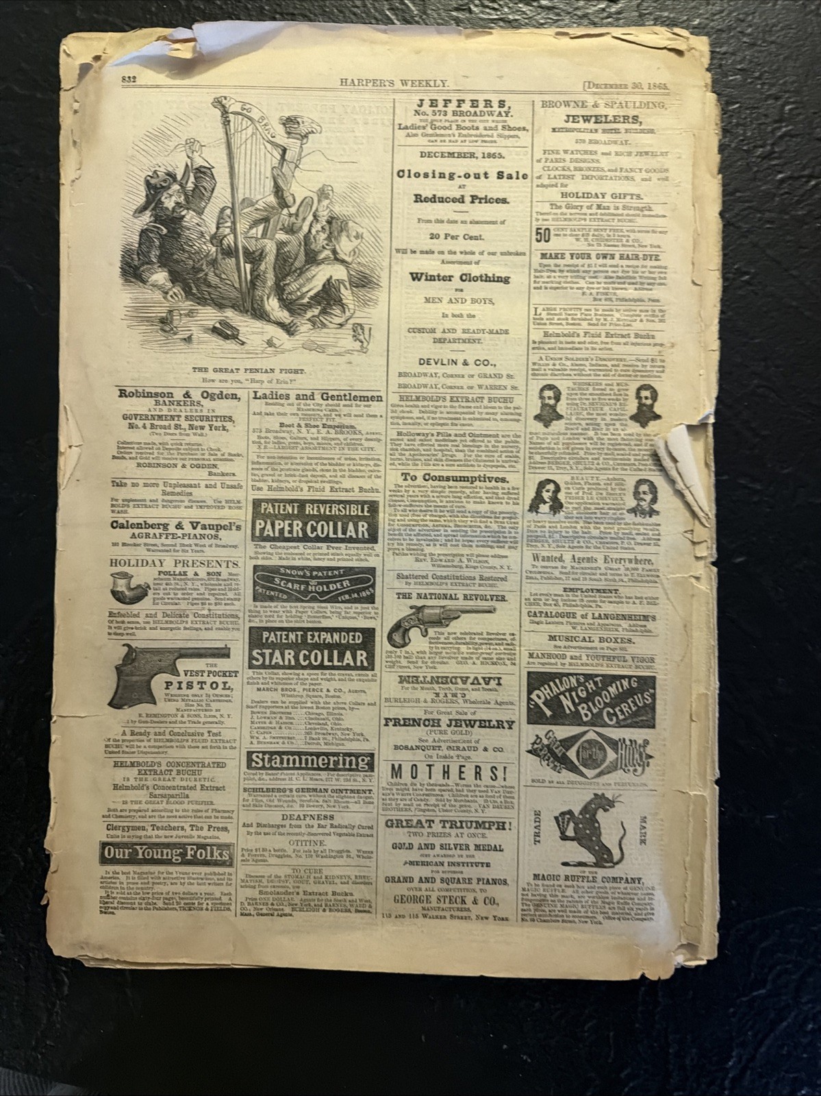 Harper’s Weekly December 30, 1865. Christmas Stories And Photos.