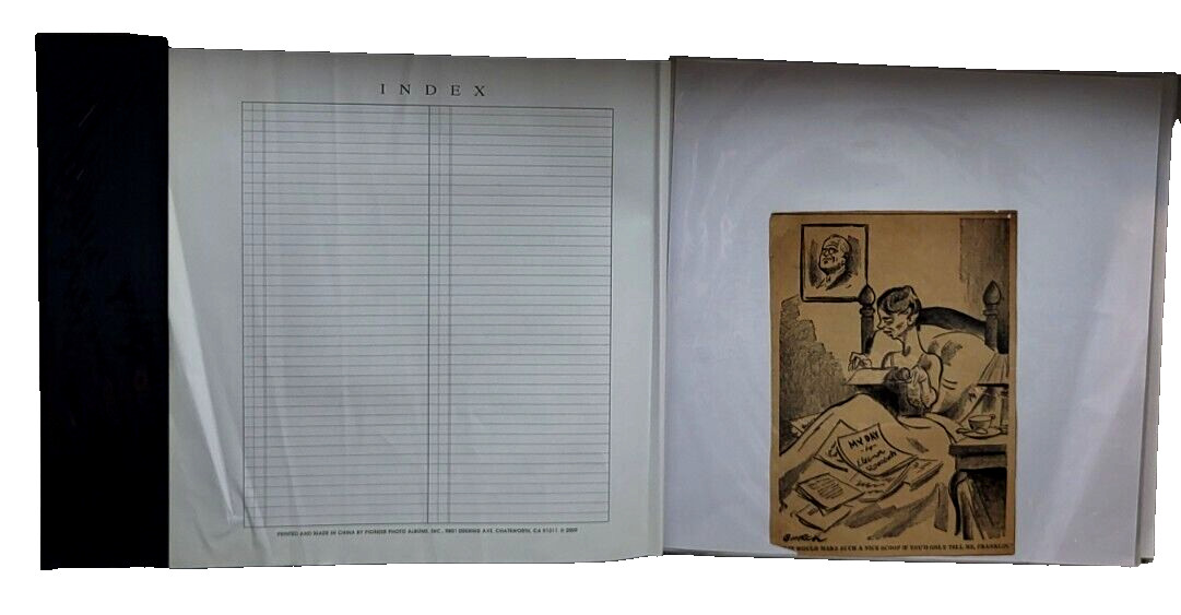 Expandable 12″x12″ Book 1940’s Newspaper Political Cartoons Various Publications