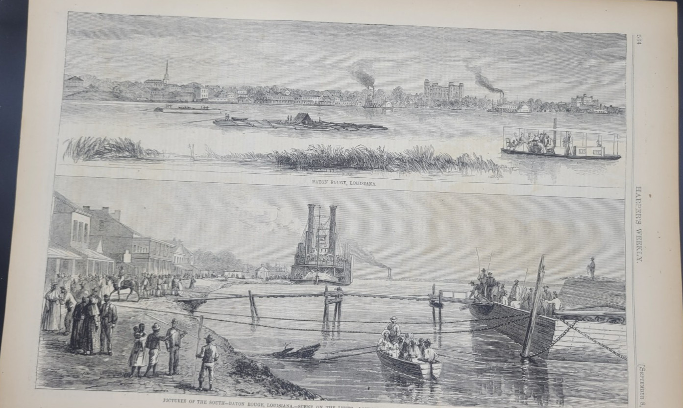 Harper’s Weekly 9/8/1866 pictures of the South – Mobile Alabama, Baton Rouge LA