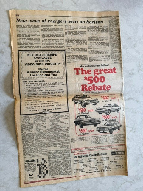 Cleveland Plain Dealer newspaper, Sec A/B/C, August 10, 1981, MLB All-Star Game