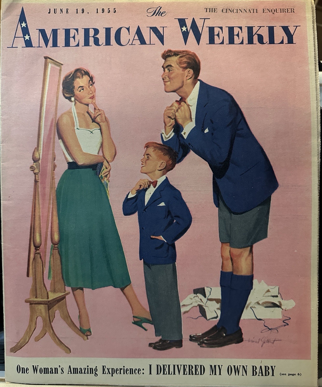 6/19/55 AMERICAN WEEKLY Disney Lady & Tramp, Bing Crosby, Boxing, Maxwell House