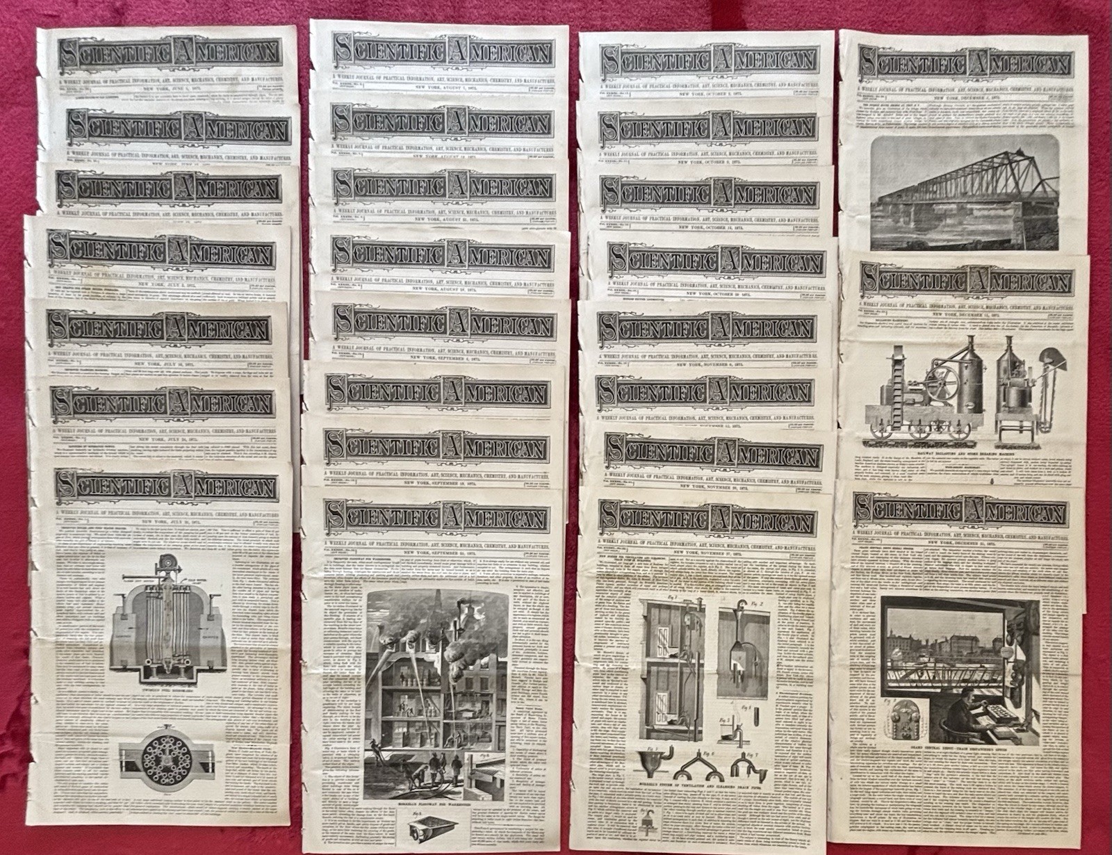 1875 SCIENTIFIC AMERICAN JUNE to DEC. – 26 ISSUES