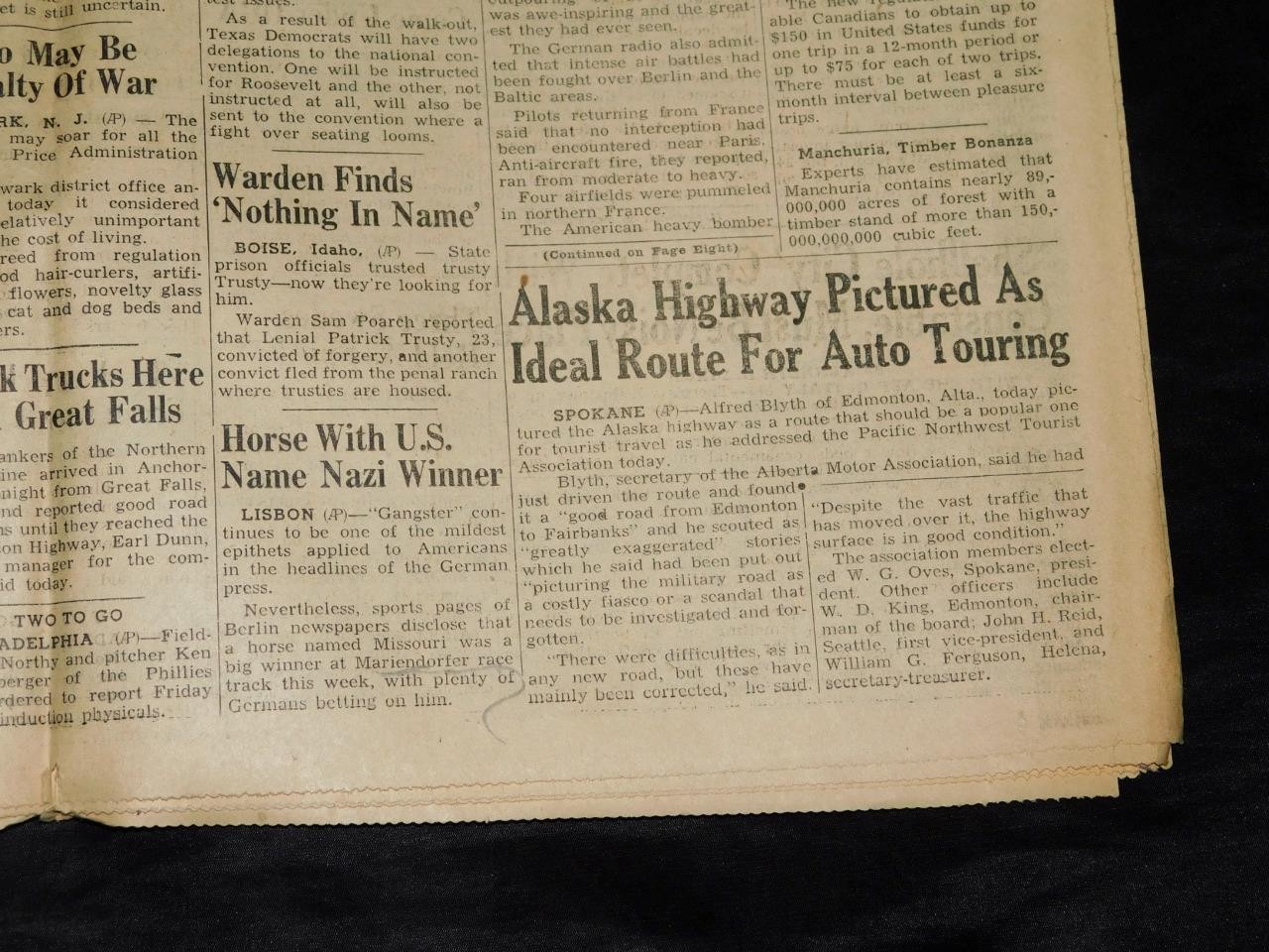 May 24 1944 Anchorage Alaska Newspaper WW2 Anzio Appian Way Italy Kuriles Bombed