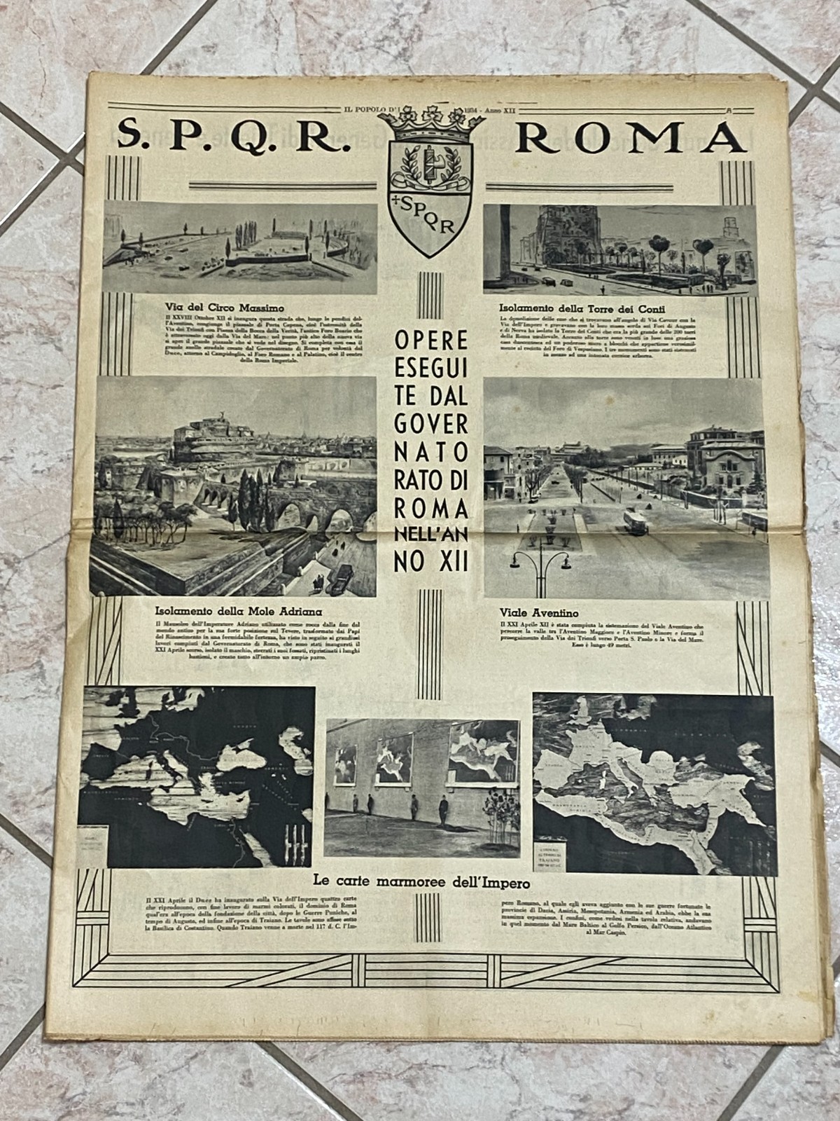 THE PEOPLE OF ITALY 1934 S.P.Q.R.TRIESTE VENICE MILAN BARI TORINO PARMA COMO.