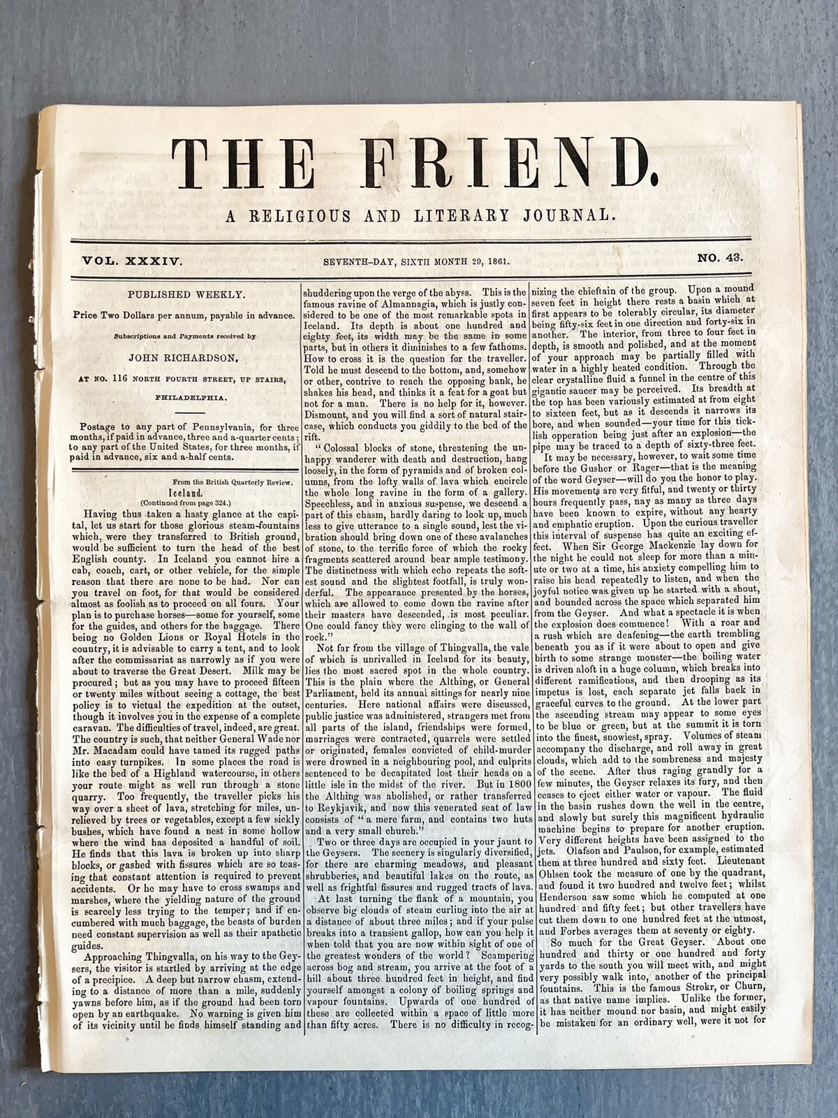 1861 CIVIL WAR newspaper MARYLAND Govt @ Frederick VOTES 2 SUPPORT CONFEDERACY