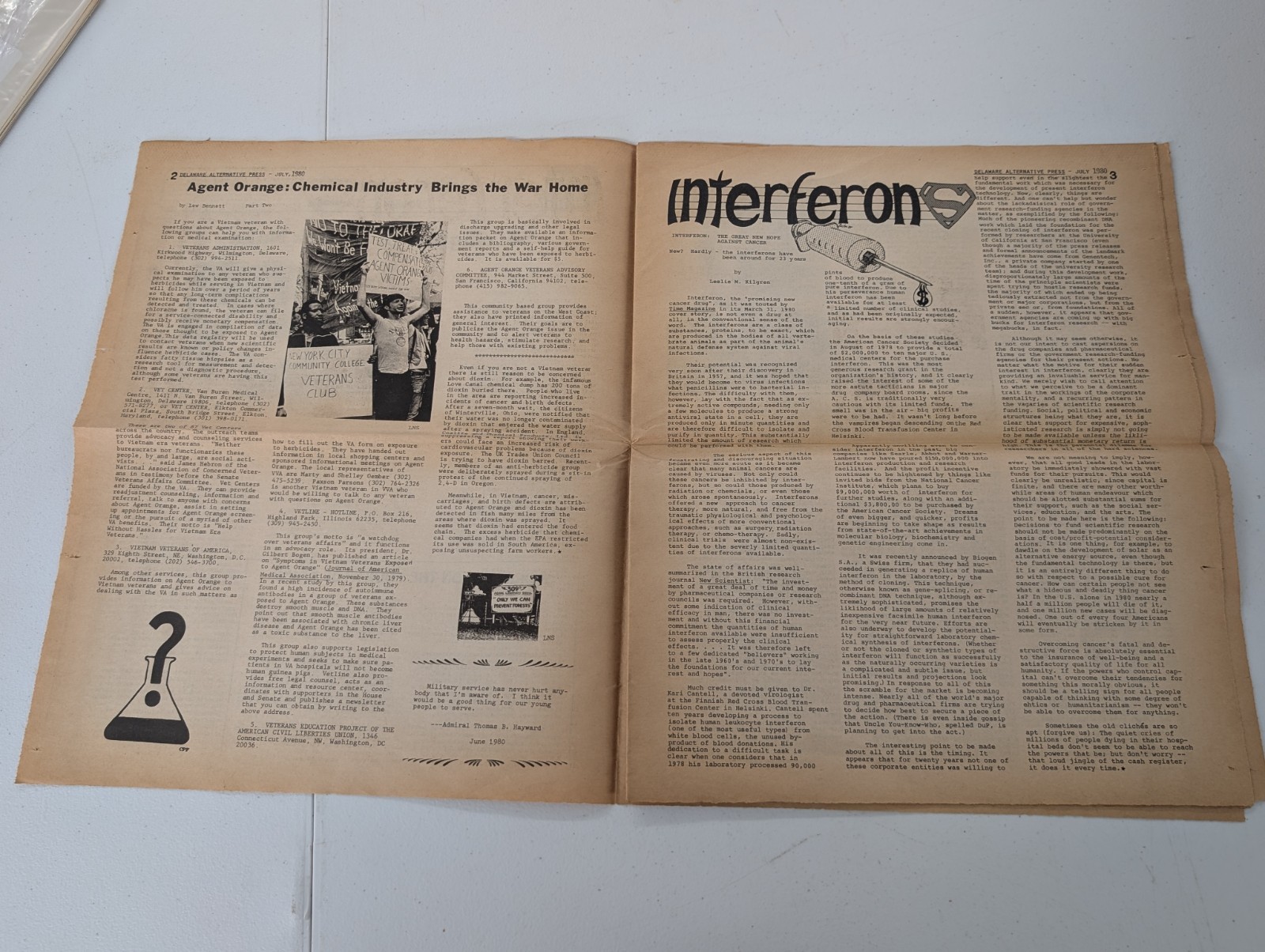 Vintage July 1980 Delaware Alternative Press Underground Newspaper 25¢