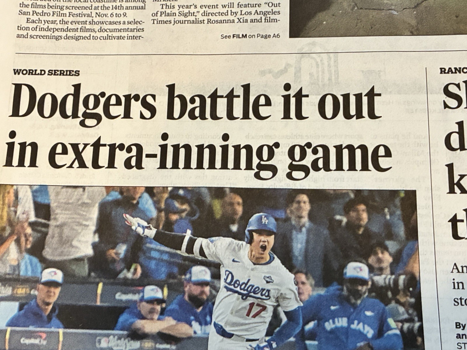 2025 World Series Game 3 Daily Breeze Dodgers Vs Blue Jays Freddie Freeman HR