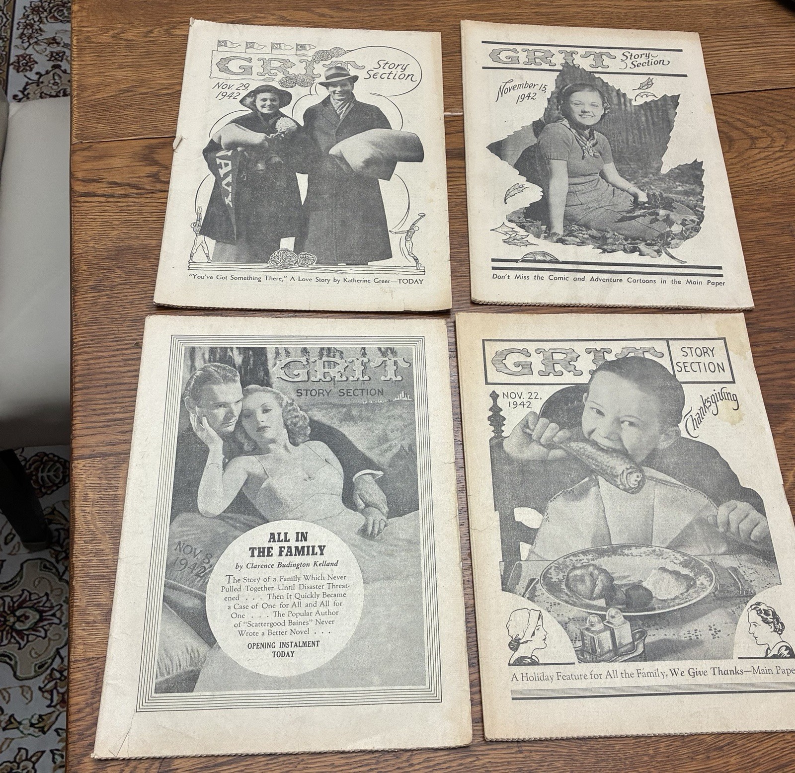 4 ISSUES GRIT STORY SECTION NEWSPAPER All NOV 1942 WILLIAMSPORT PA