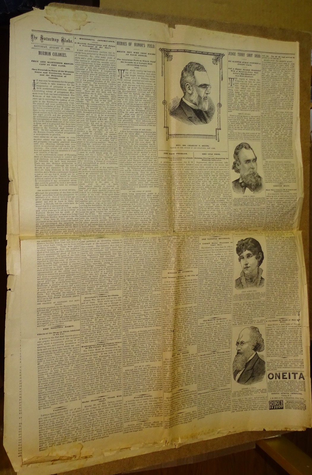 Utica Saturday Globe Newspaper August 17, 1889 – Louis Jacques Mandé Daguerre