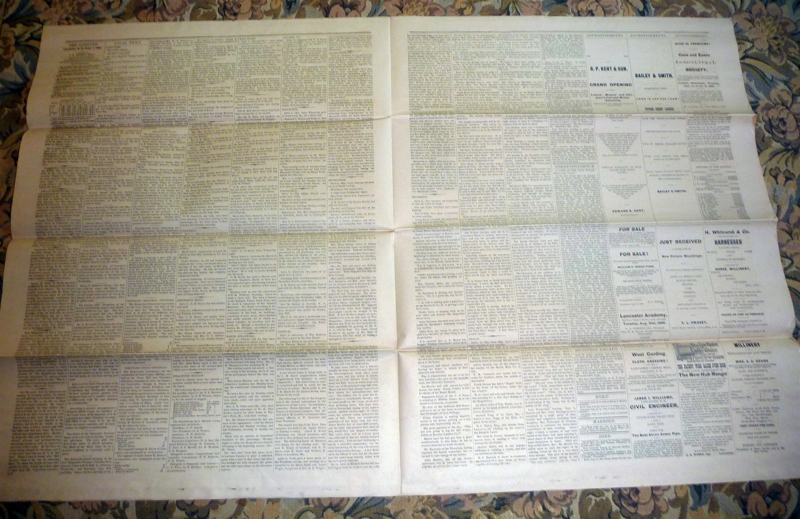 Lancaster, New Hampshire Gazette Newspaper – September 7, 1886
