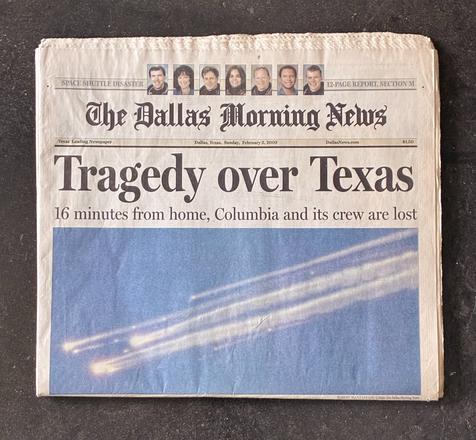 2003 Dallas Morning News Space Shuttle Columbia Disaster Newspaper Feb 2 Tragedy