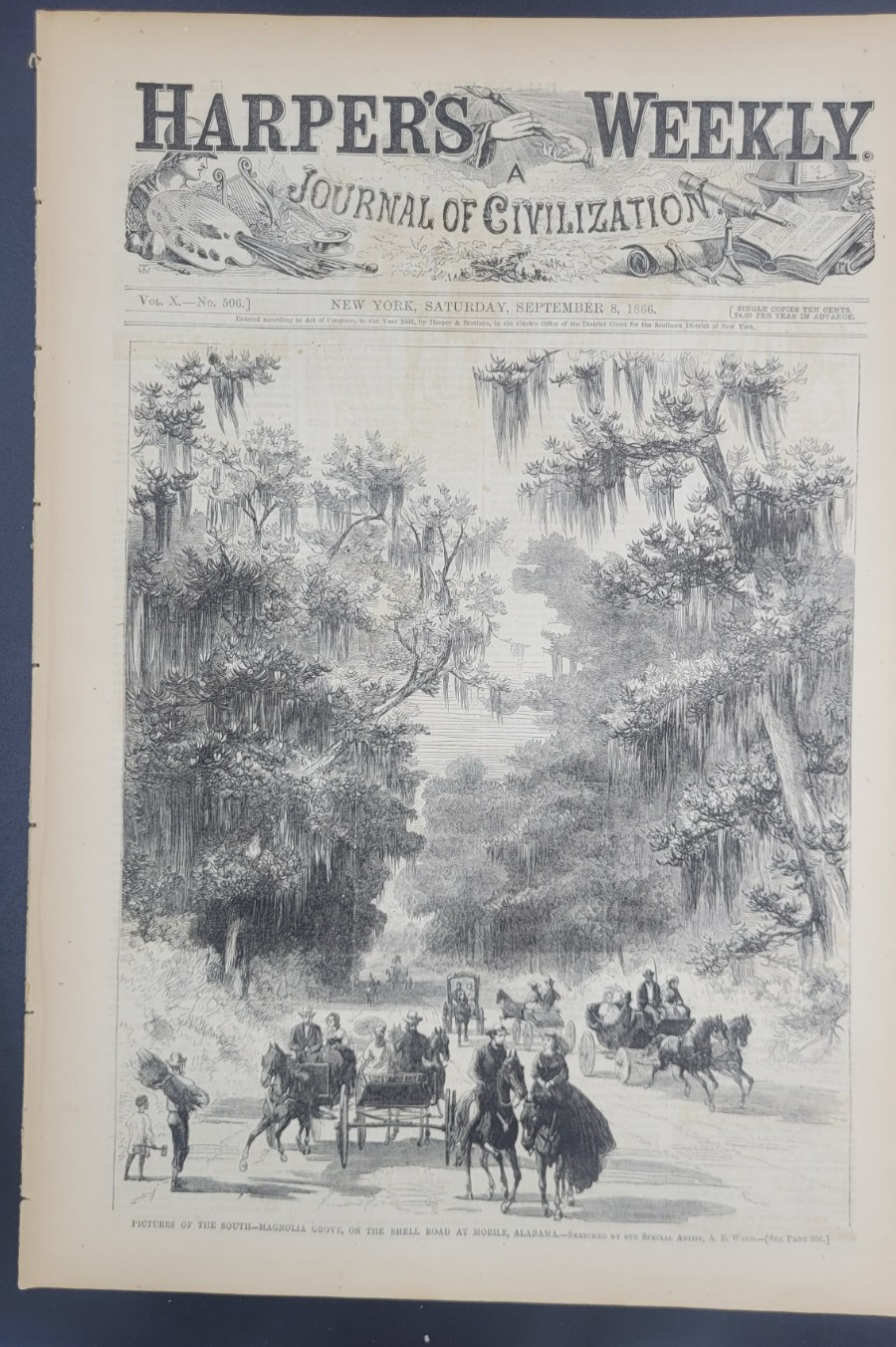 Harper’s Weekly 9/8/1866 pictures of the South – Mobile Alabama, Baton Rouge LA