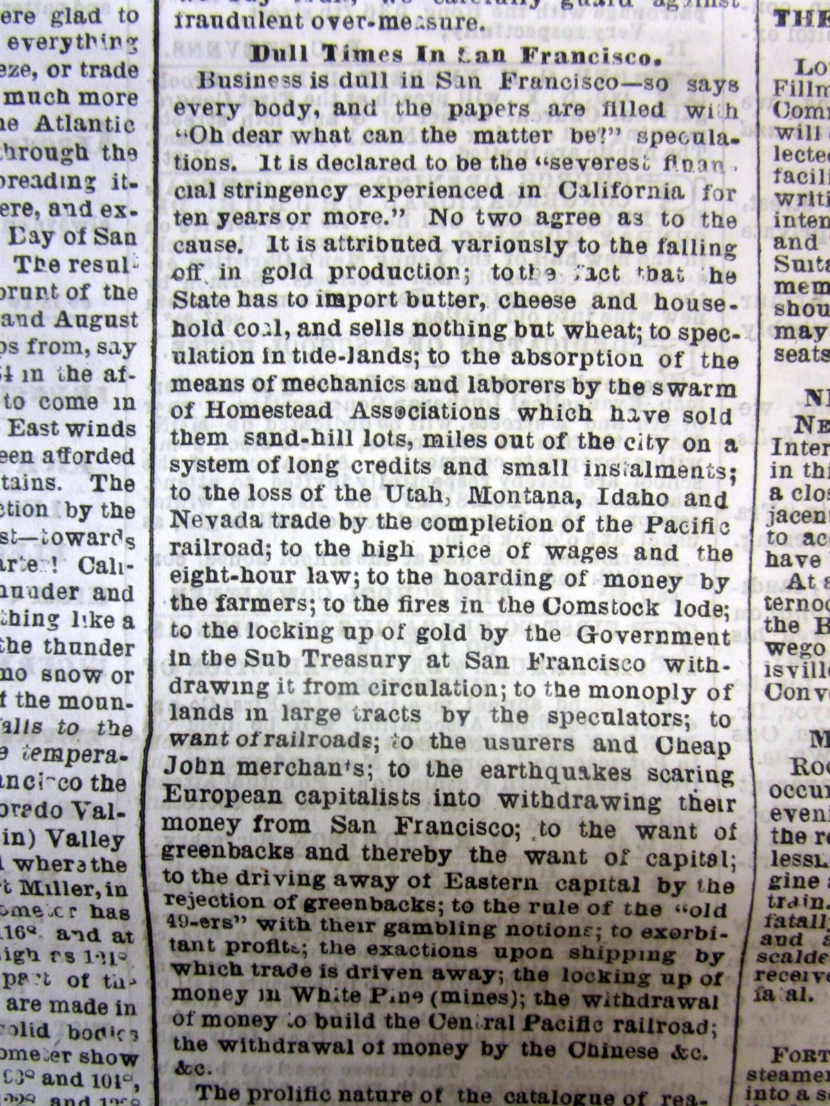 1869 newspaper DETAILED early DESCRIPTION of SAN FRANCISCO California 155 yr ago