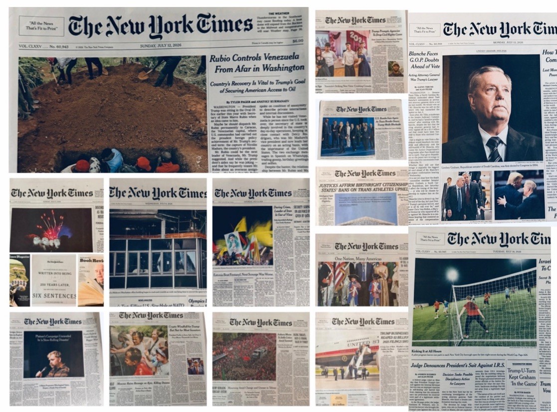The New York Times News Paper LOT/14 July 1 2 3 4 5 6 7 8 9 10 11 12 13 14 2026