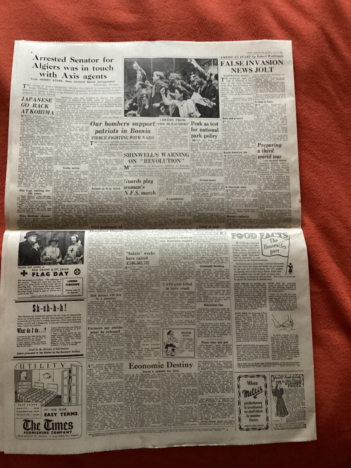 WW2 Rome Falls Italy Chronicle June 5 1944 REPRINT Newspaper