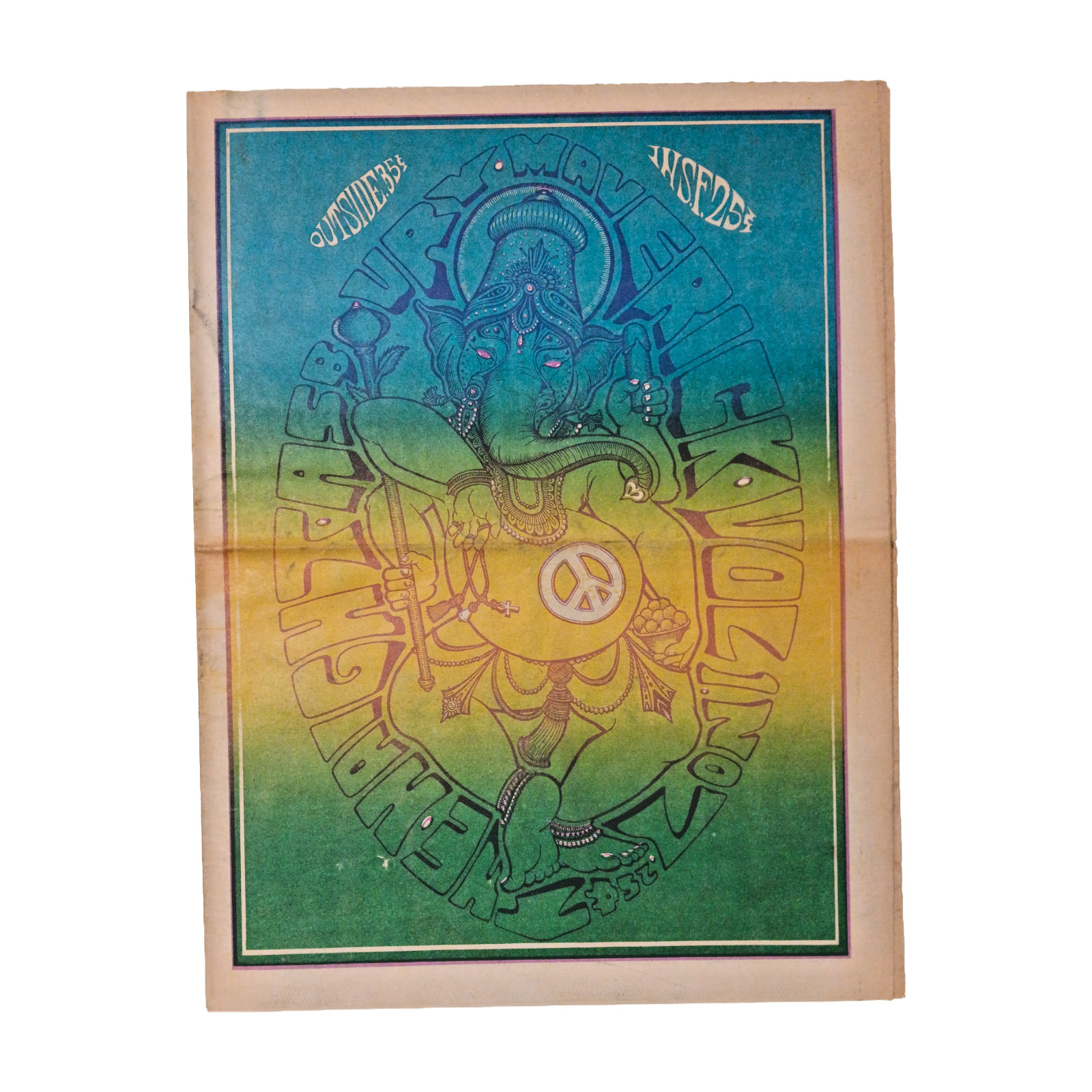 Haight Ashbury Maverick Vol 1 No 7 1967 Rainbow Newspaper Ganesha Psychedelic