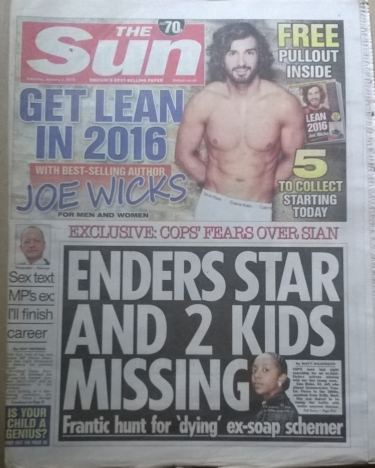 THE SUN 2 January 2016 – Alicia Viikander, Guns n’ Roses, Joe Wicks