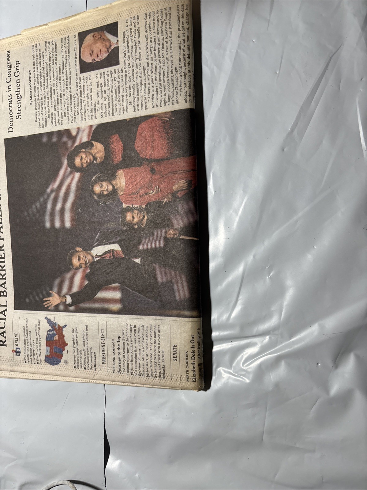 Obama Election Win Lot Of 3 Copies New York Times Newspaper Issue Nov. 5th 2008
