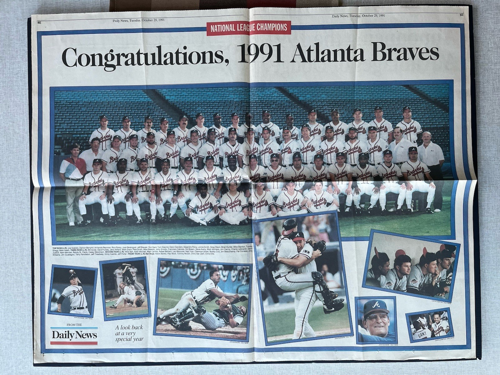 1991 & 1992 Atlanta Braves Baseball Newspapers/ National League Champions