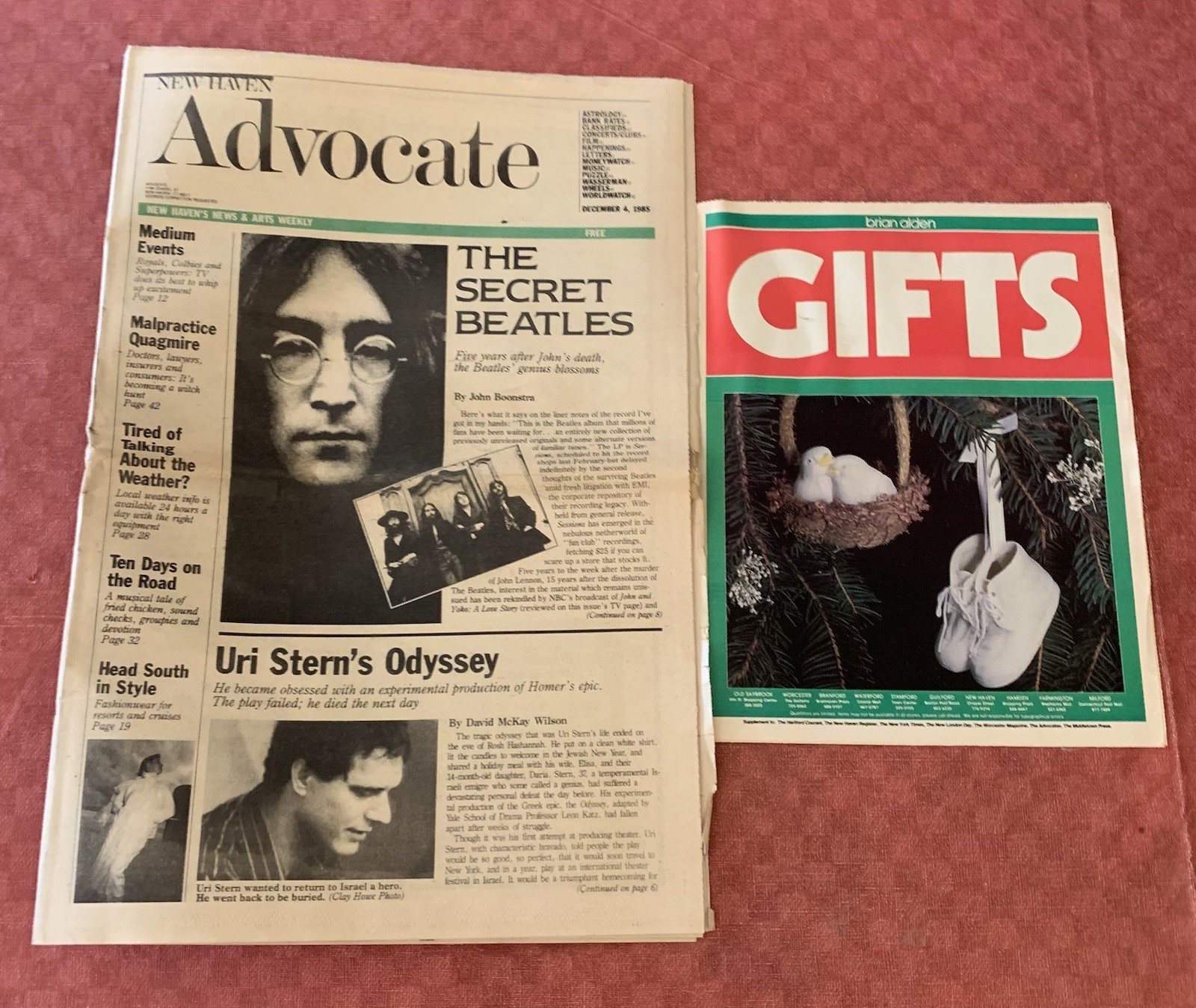 Vintage New Haven CT ADVOCATE newspaper Dec 4 1985 Beatles