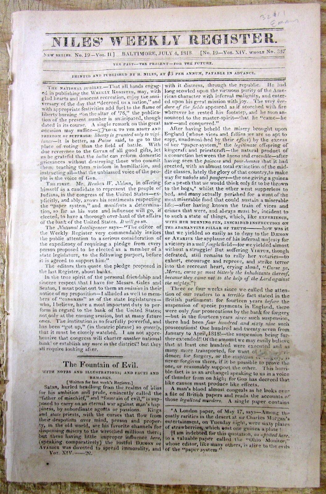 1818 newspaper The 1st TN ANTI-SLAVERY SOCIETY The TENNESSEE MANUMITION SOCIETY