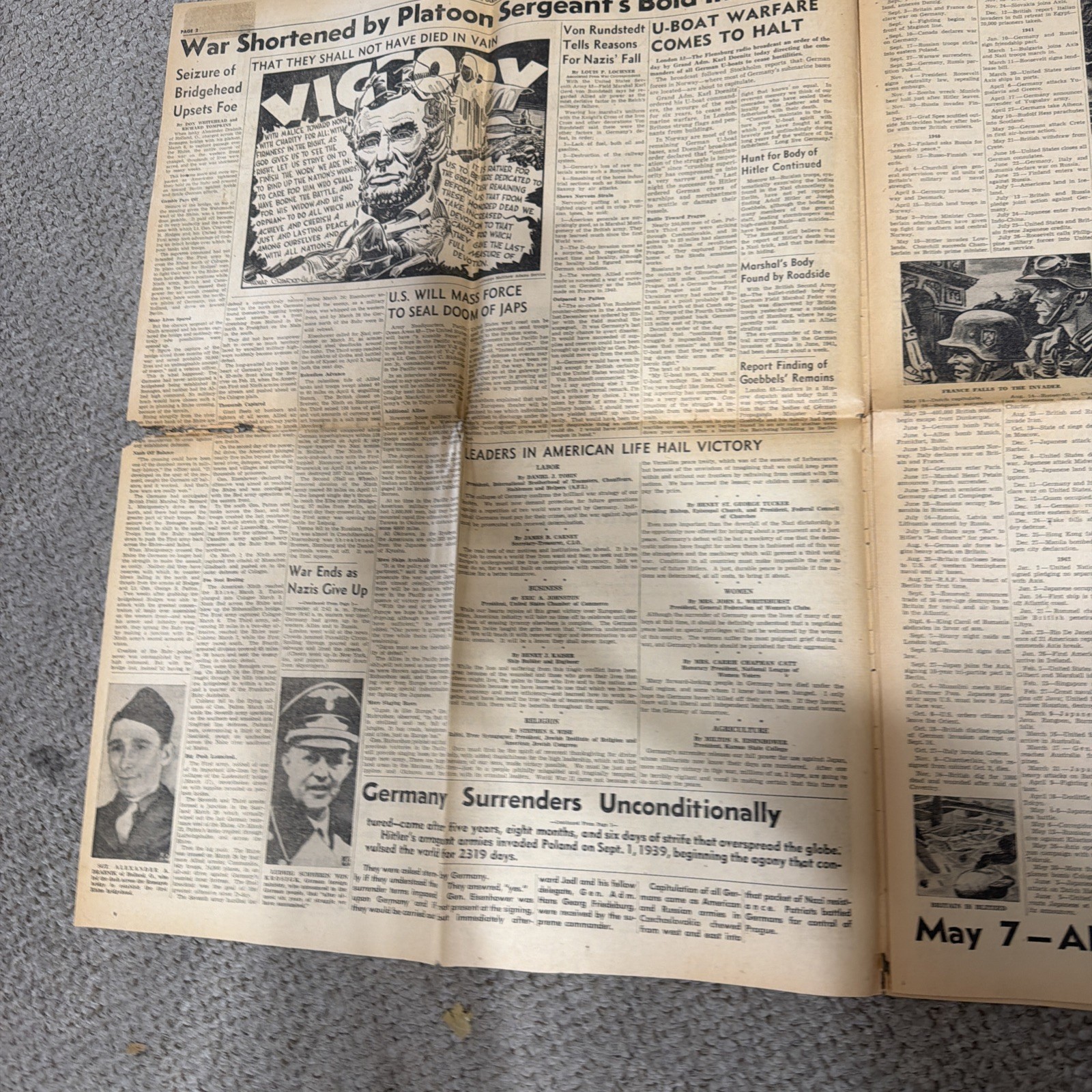Glendale News-Press May 1945 Victory Extra War Ends in Europe