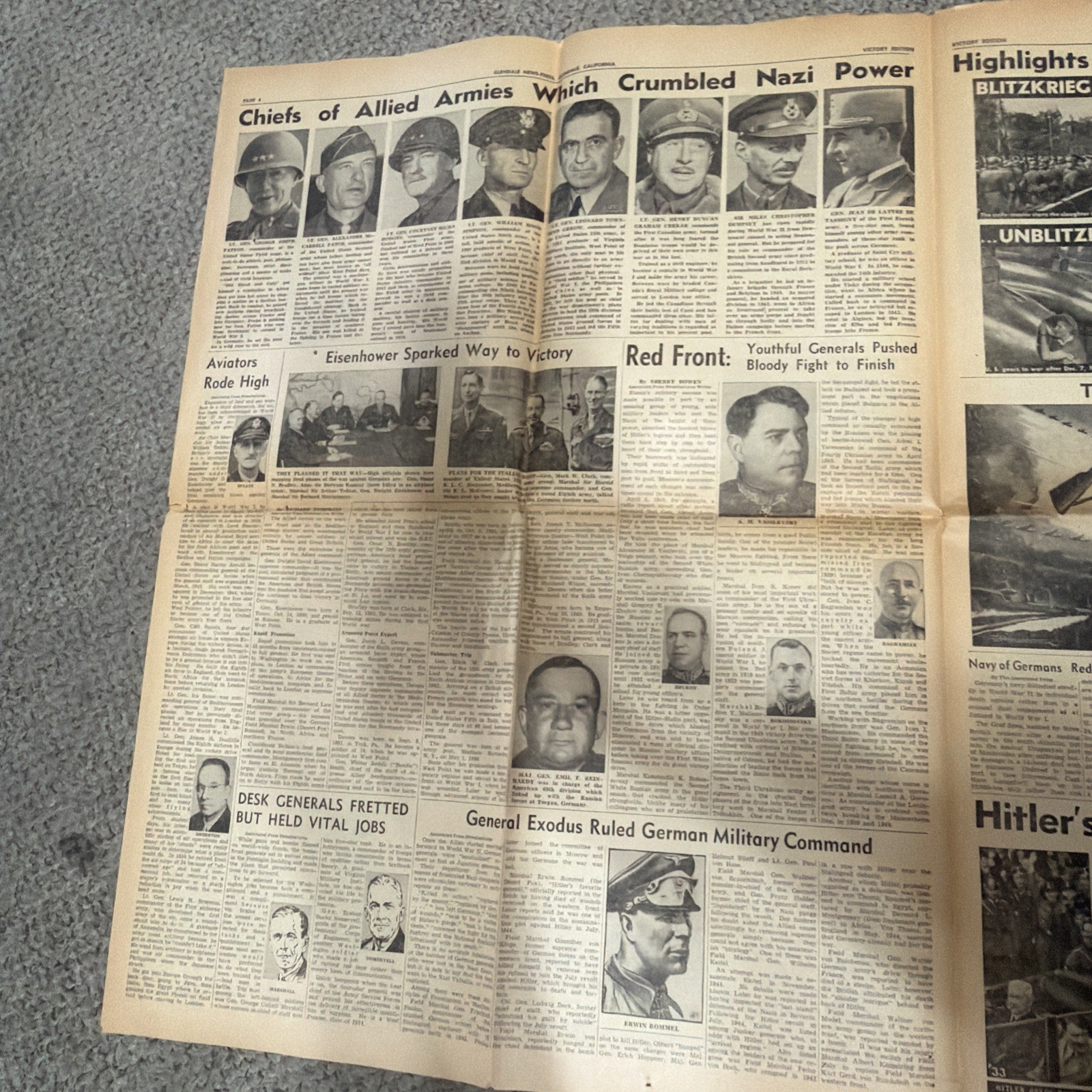 Glendale News-Press May 1945 Victory Extra War Ends in Europe
