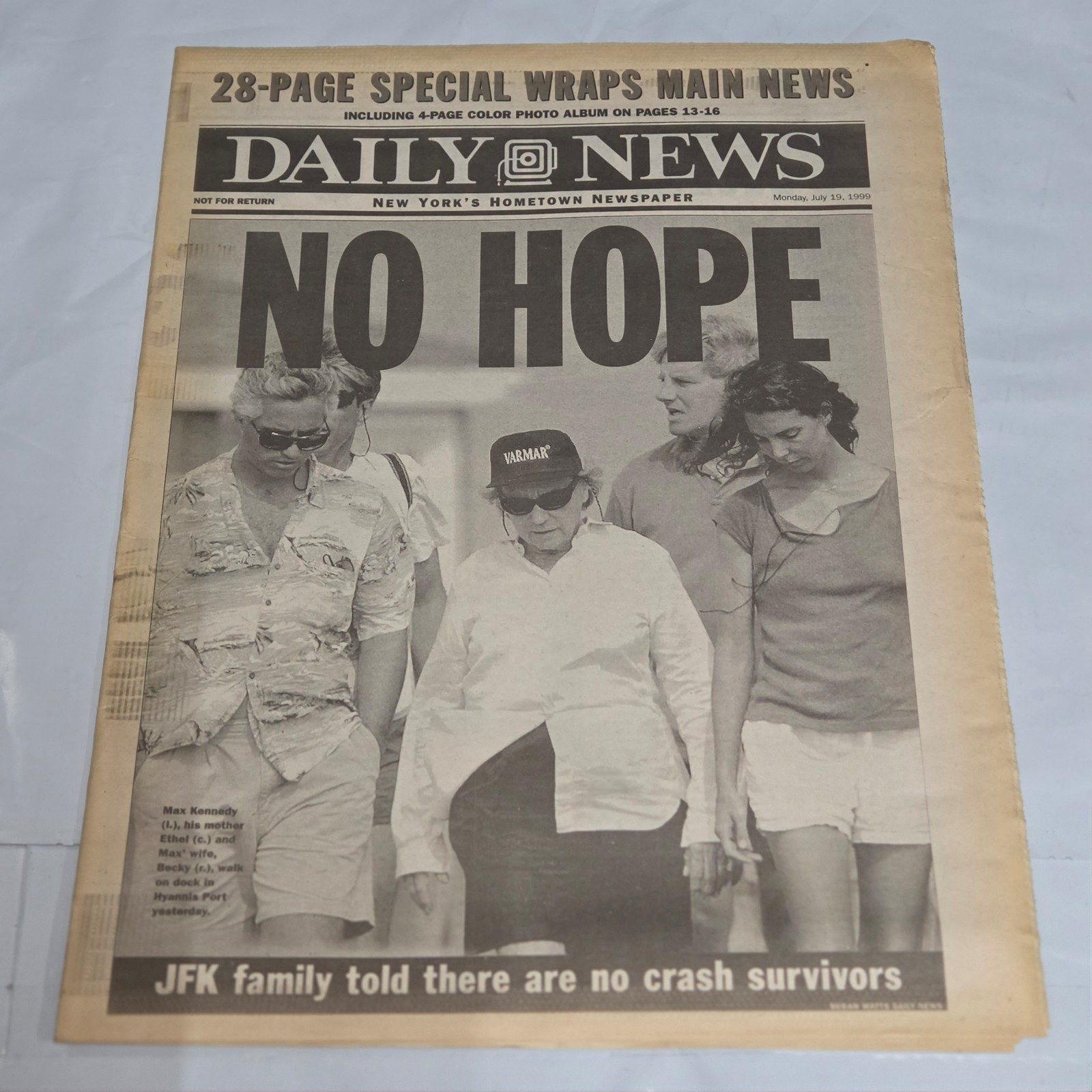 Daily News July 19 1999 JFK Jr Plane Crash No Hope Newspaper Special Edition