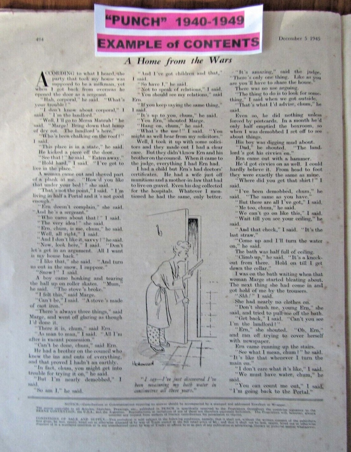PUNCH MAGAZINES 1940-1949, Huge Selection, Letters, Cartoons, Humour, Adverts