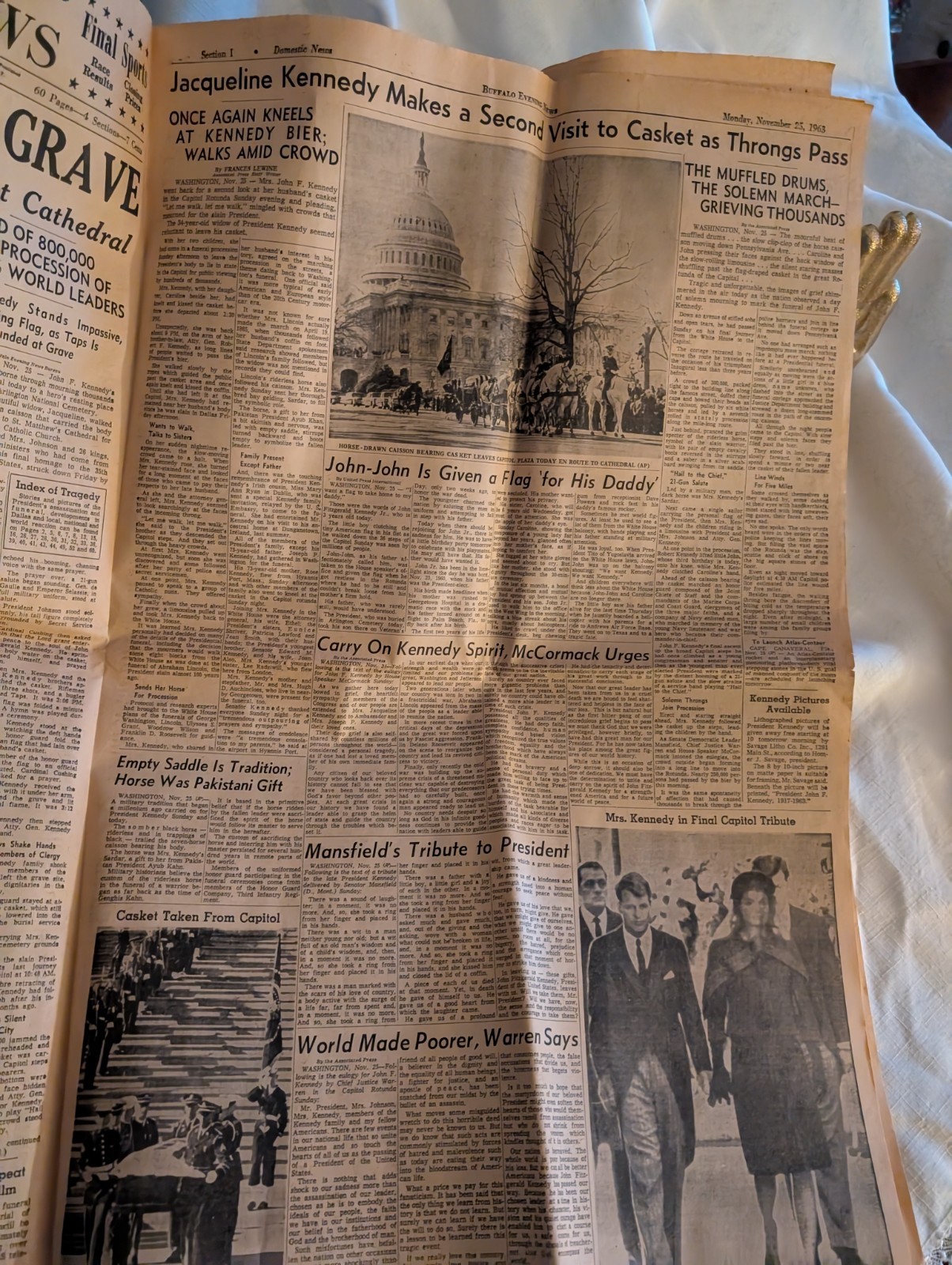 Special Commemorative Edition Of John F. Kennedy 35th President Paper Nov 1963
