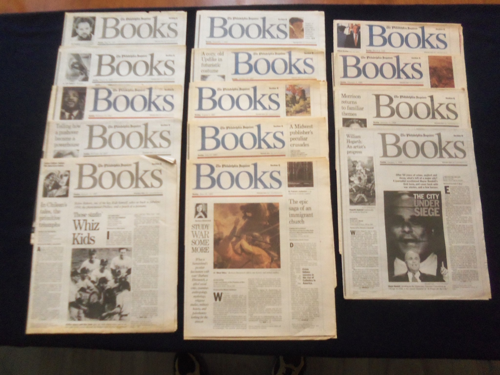 1997-1998 THE PHILADELPHIA INQUIRER SUNDAY BOOKS SECTION – LOT OF 14 – NP 6219