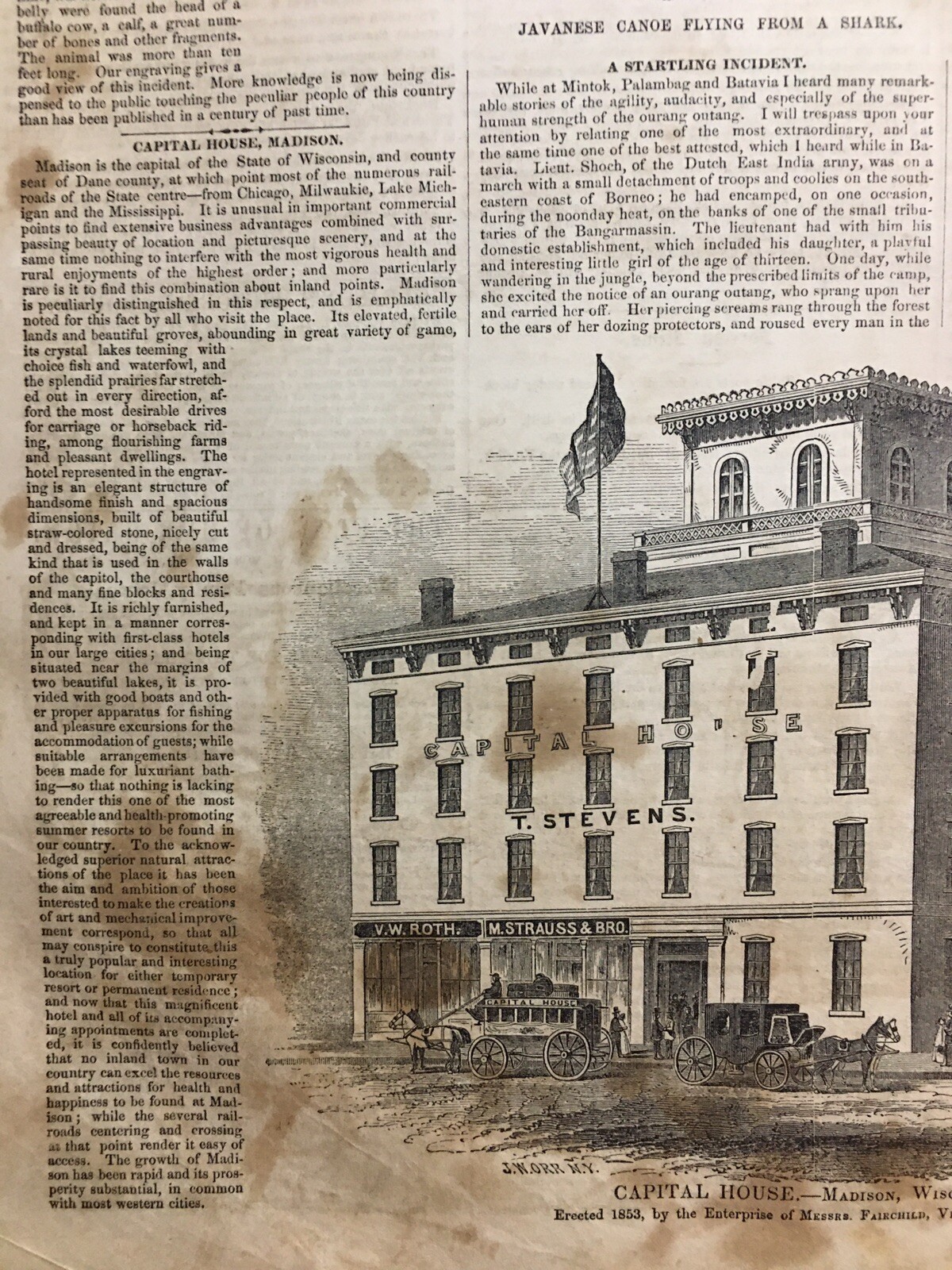 Old Town Maine Logging 1854 Madison WI Capital House-Northampton MA Town Hall