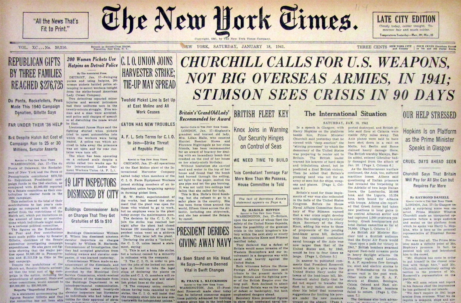 4 1941 NY Times newspapers BRITAIN BEGS the US for AID in its WAR AGAINST HITLER