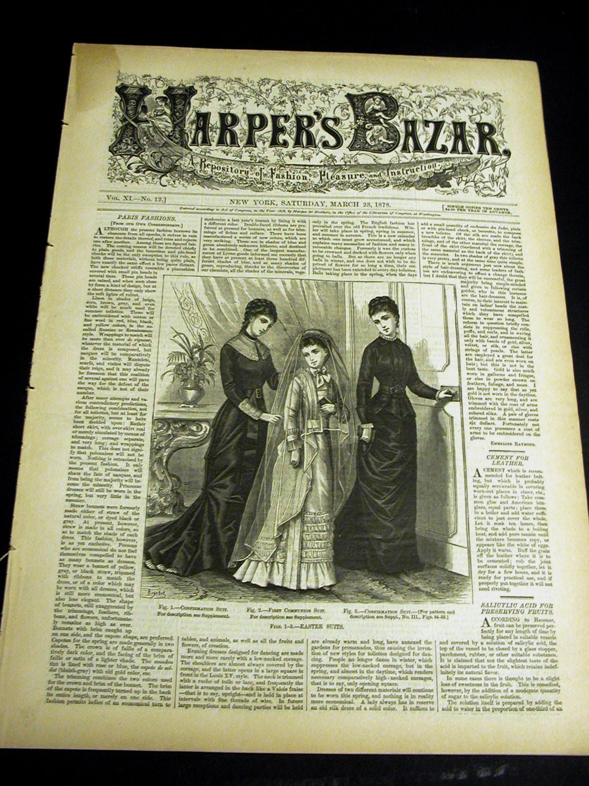 Harper’s Bazar 3-23-1878 VICTORIAN FASHION Mercedes de Montpensier QUEEN SPAIN