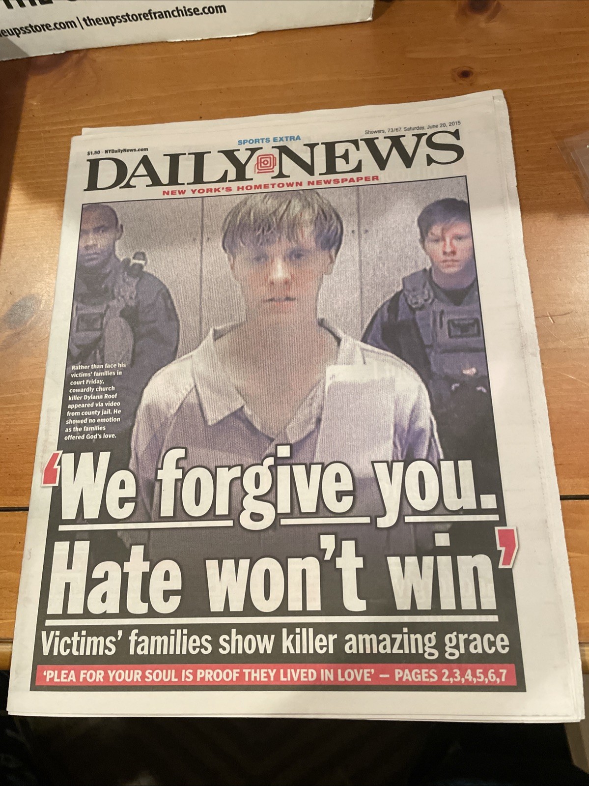 Dylann Roof, Alex Rodriguez, New York Daily News, June 20, 2015
