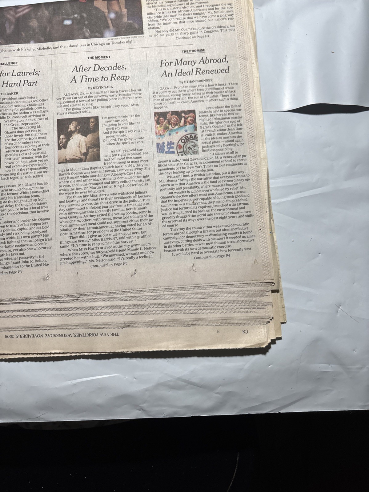 Obama Election Win Lot Of 3 Copies New York Times Newspaper Issue Nov. 5th 2008