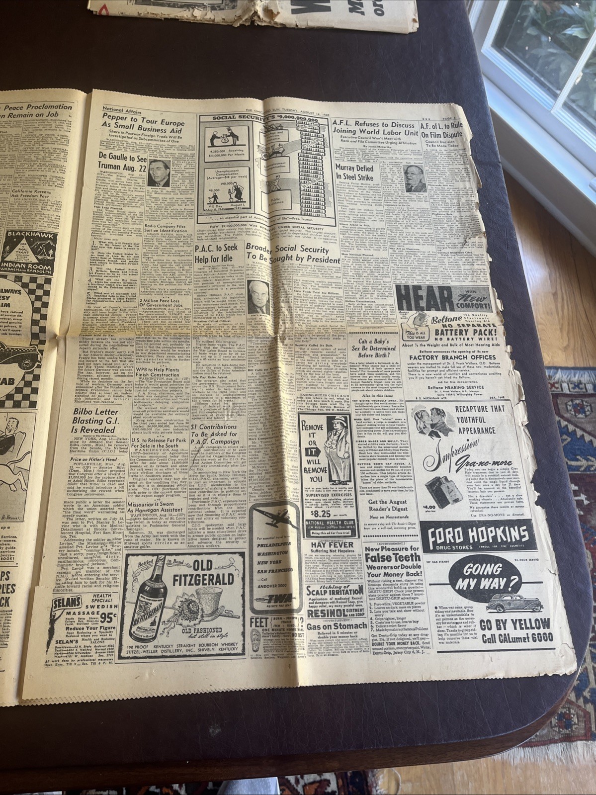 August 14 1945 Chicago Sun Extra Peace Victory End Of World War II