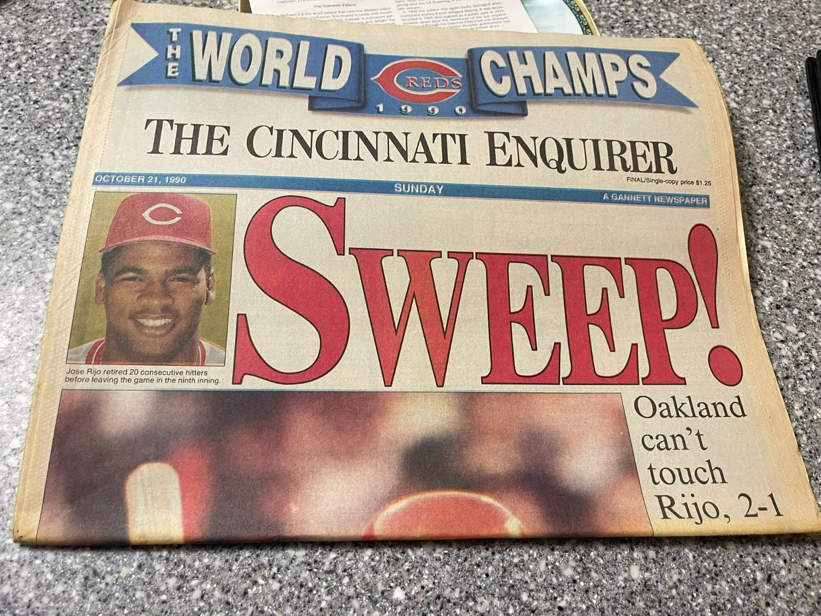 Cincinnati Reds 10/21/1990 World Series Collectible Newspaper