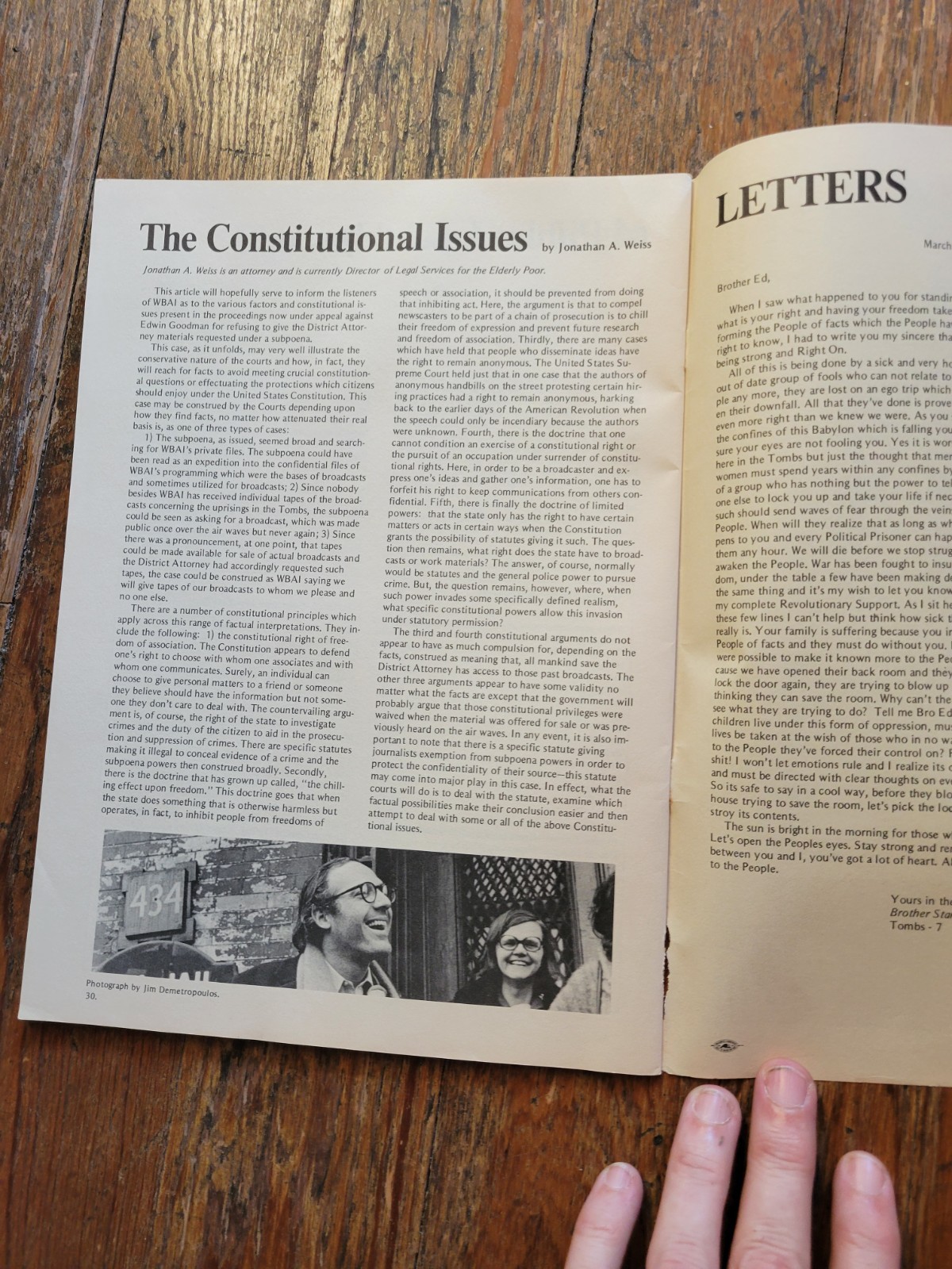 VINTAGE WBAI Magazine, May 1972, Original NEW YORK CITY Radio Station, Court