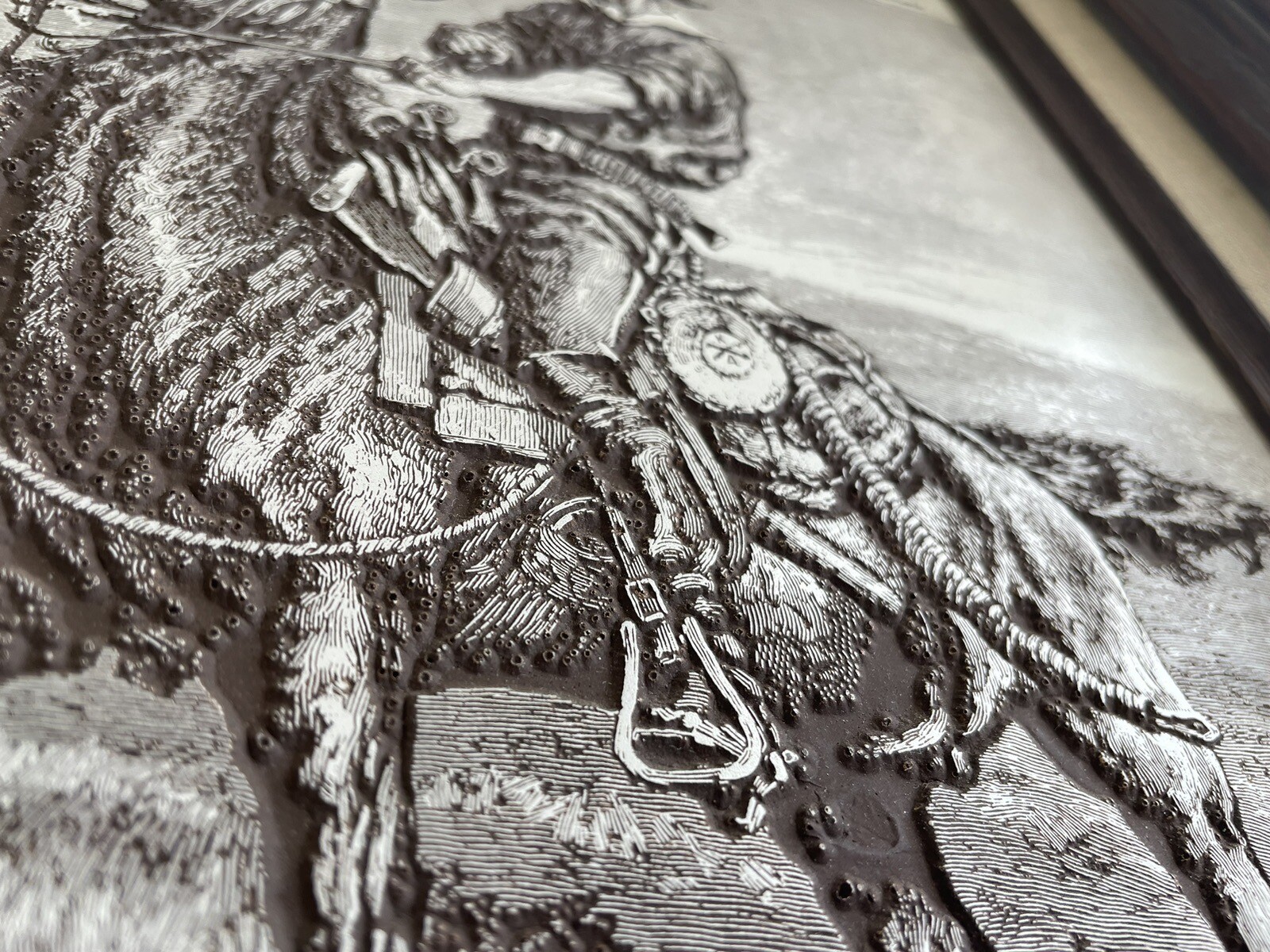 1886Harper’s Weekly Magazine Cover Page Engraved/Texture Art by Remington Framed