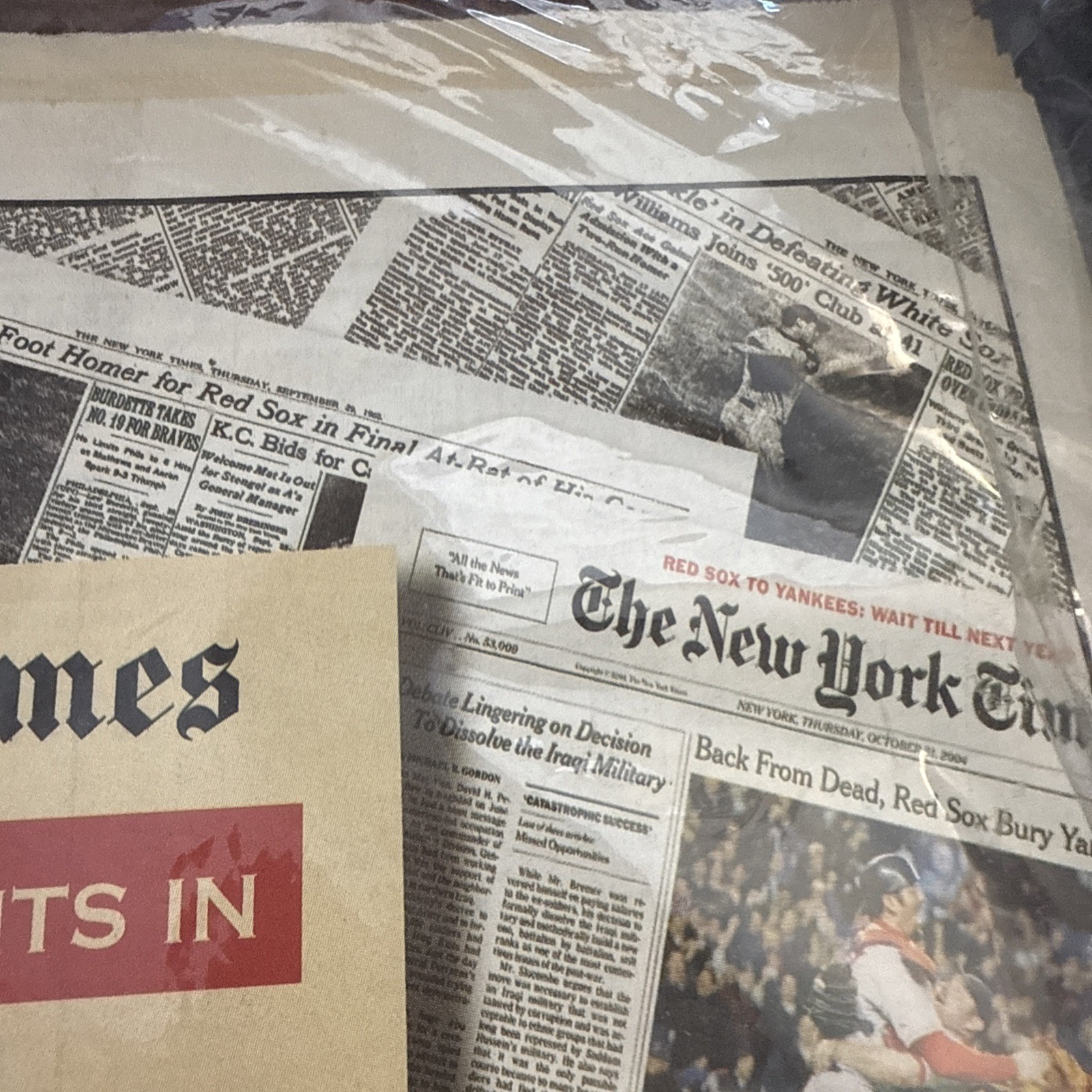 BOSTON RED SOX HISTORY MLB GREATEST MOMENTS NEW YORK TIMES PAPER 2009 NEW